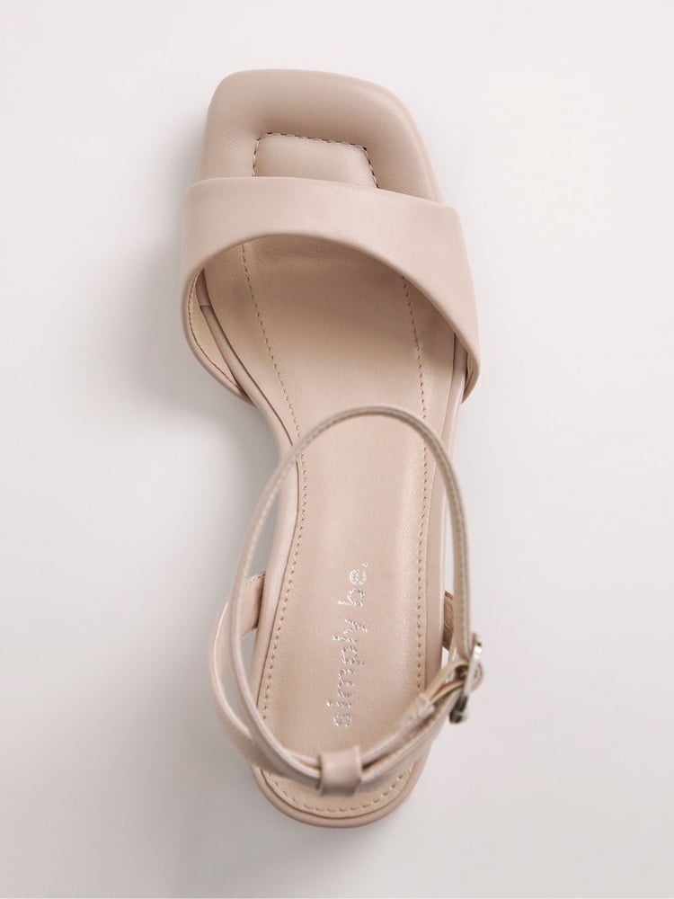 Simply Be Natural Barely There on Low Block Heels in Extra Wide Fit - Image 7 of 7