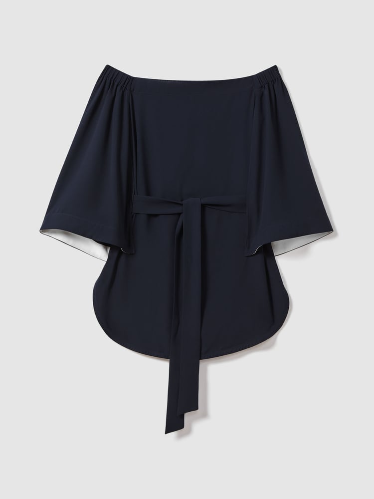 Reiss Navy Alexis Off-The-Shoulder Tunic - Image 2 of 6