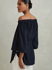 Reiss Navy Alexis Off-The-Shoulder Tunic - Image 5 of 6