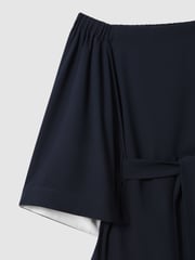 Reiss Navy Alexis Off-The-Shoulder Tunic - Image 6 of 6