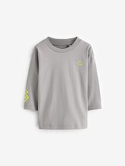 Grey/Black 100% Cotton Long Sleeve T-Shirts 3 Pack (3mths-7yrs) - Image 2 of 6