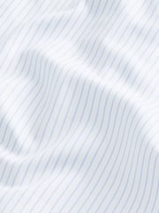 White/Blue Stripe Slim Fit Signature 100% Cotton Single Cuff Shirt With Cutaway Collar - Image 7 of 7