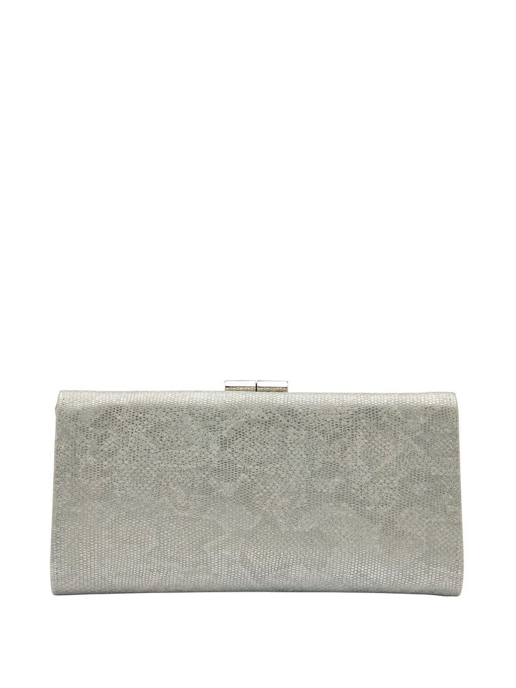 Lotus Silver/ white Clutch Bag with Chain - Image 2 of 4