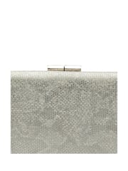 Lotus Silver/ white Clutch Bag with Chain - Image 4 of 4