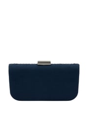 Lotus Blue Dark Clutch Bag with Chain - Image 2 of 4