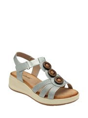 Lotus Silver Open-Toe Heeled Sandals - Image 1 of 4