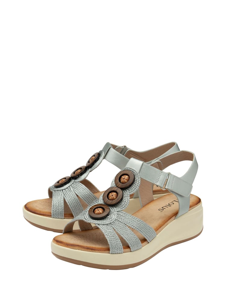 Lotus Silver Open-Toe Heeled Sandals - Image 2 of 4