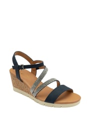 Lotus Blue/Sliver Open-Toe Heeled Sandals - Image 1 of 4