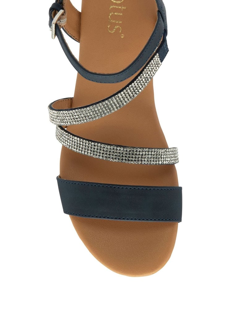 Lotus Blue/Sliver Open-Toe Heeled Sandals - Image 4 of 4