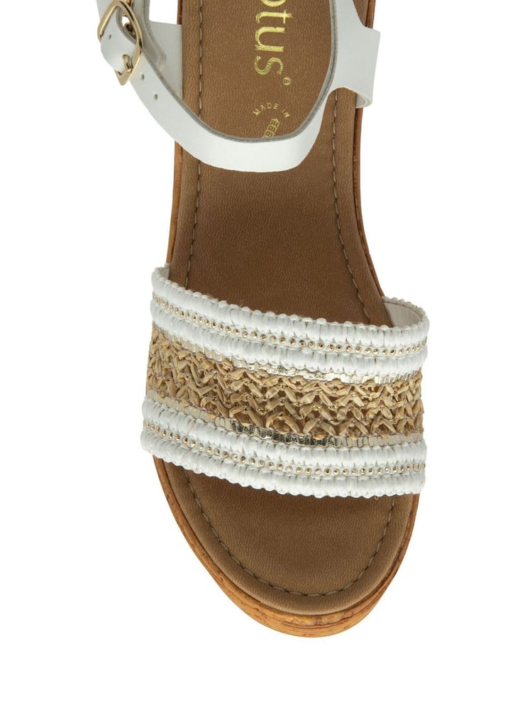 Lotus White Open-Toe Sandals - Image 4 of 4
