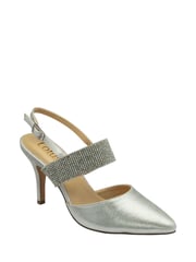 Lotus Silver Slingback Court Shoes - Image 1 of 4