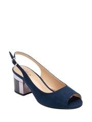 Lotus Blue Slingback Block-Heel Shoes - Image 1 of 4