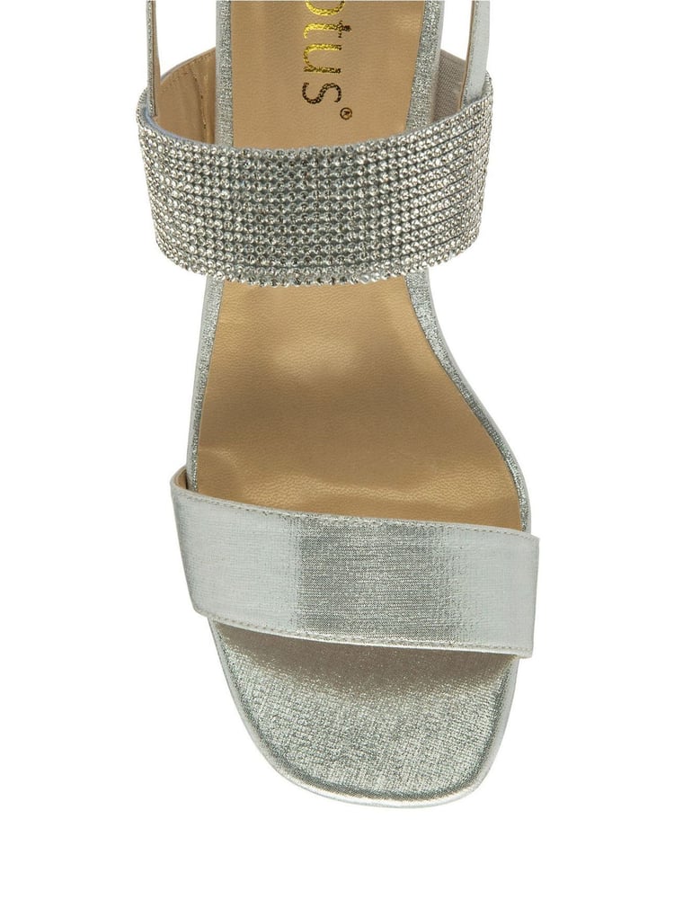 Lotus Silver Open-Toe Block-Heel Sandals - Image 4 of 4