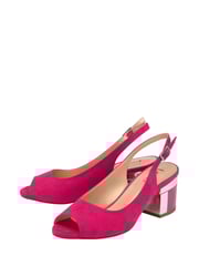 Lotus Pink Slingback Block-Heel Shoes - Image 2 of 4