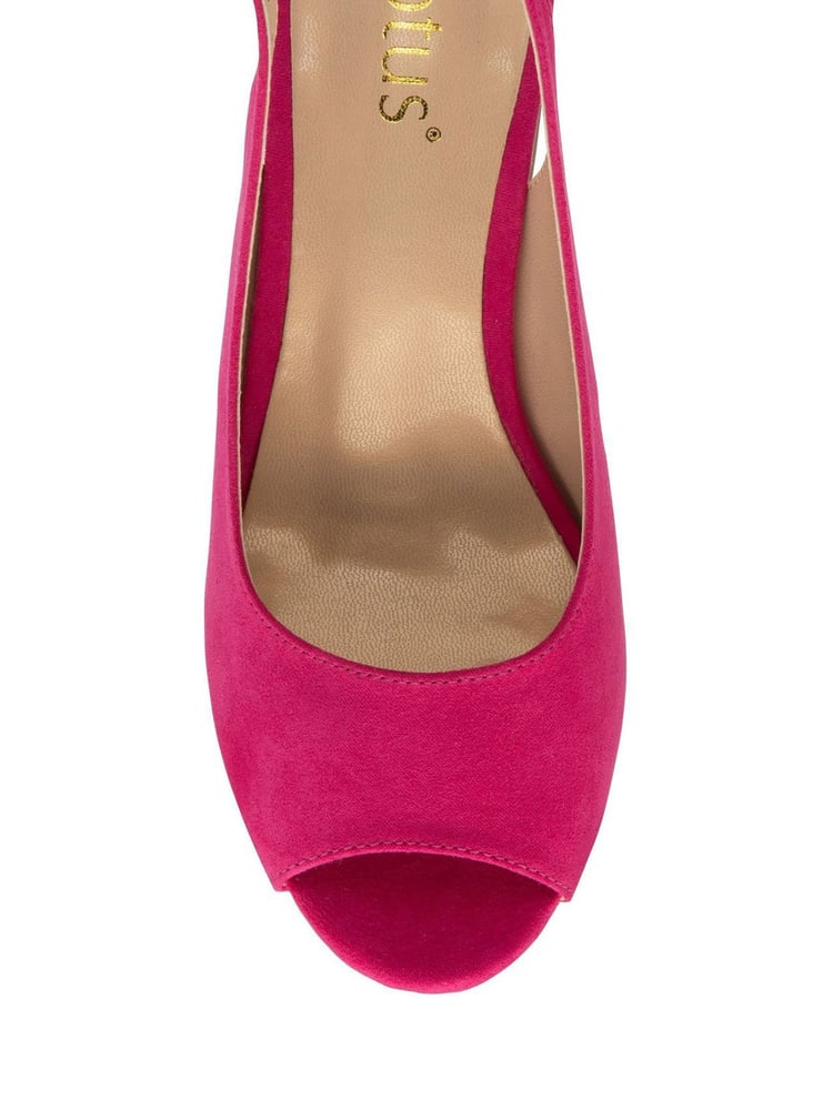 Lotus Pink Slingback Block-Heel Shoes - Image 4 of 4