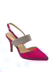 Lotus Pink/Sliver Slingback Court Shoes - Image 1 of 4