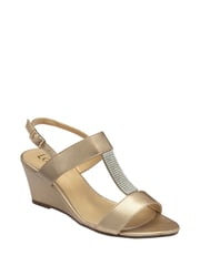 Lotus Gold Slingback Wedge Sandals - Image 1 of 4