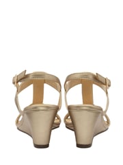 Lotus Gold Slingback Wedge Sandals - Image 3 of 4
