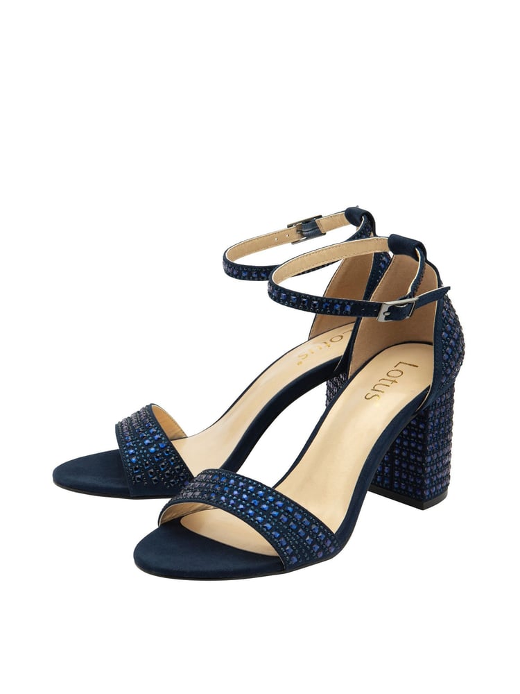 Lotus Blue Open-Toe Heeled Sandals - Image 2 of 4
