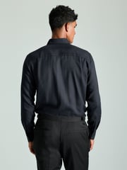 Black/Ivory White Regular Fit Single Cuff 100% Cotton Shirt And Bow Tie - Image 3 of 6
