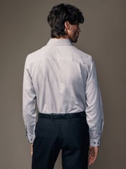 Neutral Brown Texture Regular Fit Shirt And Tie Pack - Image 3 of 10