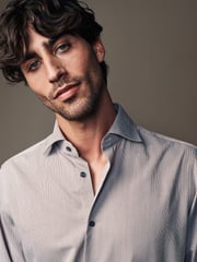 Neutral Brown Texture Regular Fit Shirt And Tie Pack - Image 6 of 10