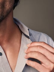 Neutral Brown Texture Regular Fit Shirt And Tie Pack - Image 7 of 10