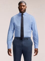 Mid Blue Muscle Fit Motionflex Textured Shirt - Image 1 of 8