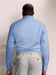 Mid Blue Muscle Fit Motionflex Textured Shirt - Image 3 of 8