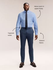 Mid Blue Muscle Fit Motionflex Textured Shirt - Image 5 of 8