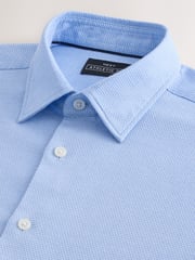 Mid Blue Muscle Fit Motionflex Textured Shirt - Image 7 of 8
