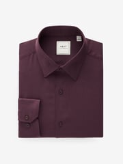 Textured Fig Purple Regular Fit Long Sleeve Single Cuff Shirt - Image 3 of 7