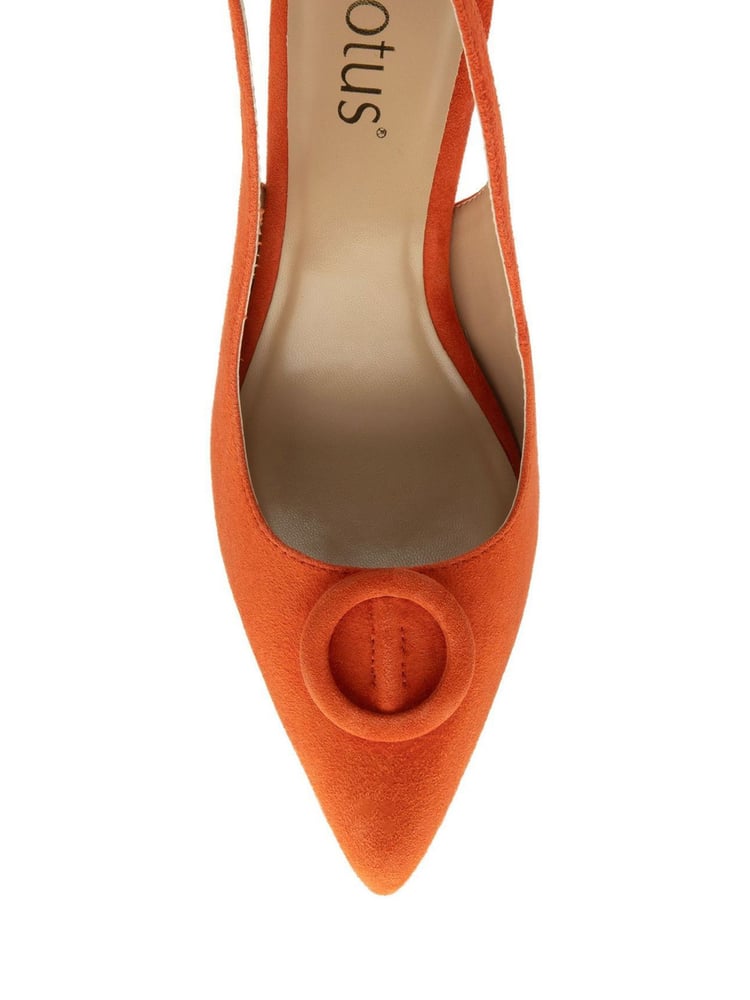 Lotus Orange Pointed-Toe Court Shoes - Image 4 of 4