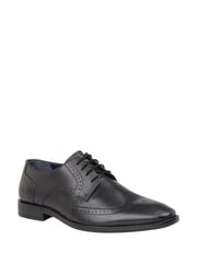Lotus Charcole Black Leather Lace-Up Brogues - Image 1 of 4