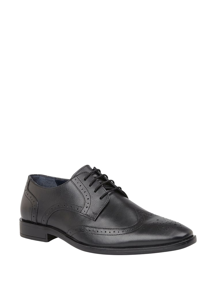 Lotus Charcole Black Leather Lace-Up Brogues - Image 1 of 4