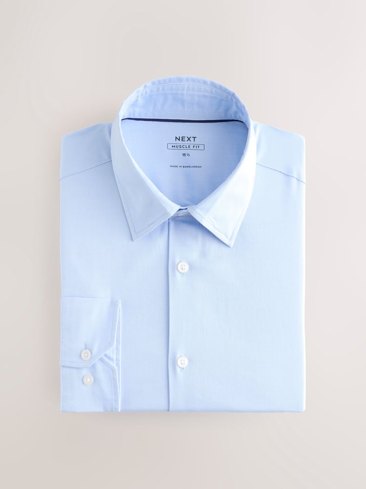 Light Blue Muscle Fit Motionflex Textured Shirt - Image 1 of 3
