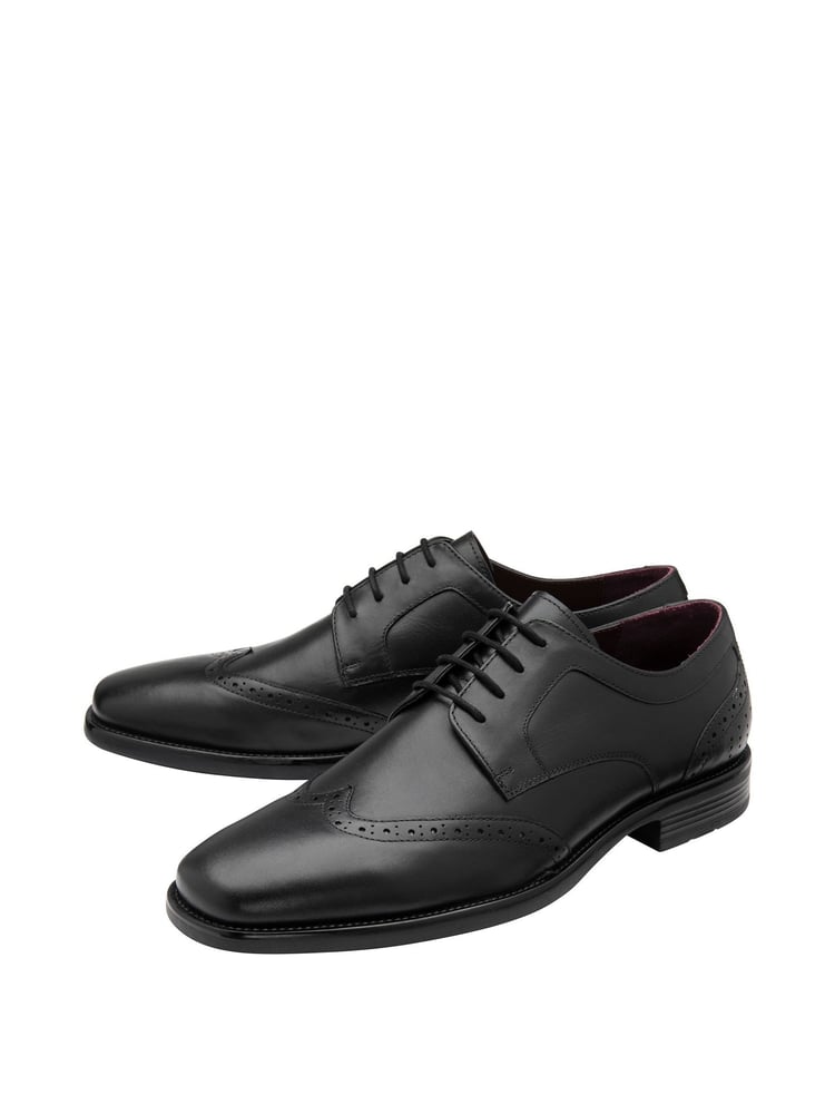 Lotus Black Leather Lace-Up Brogues - Image 2 of 4