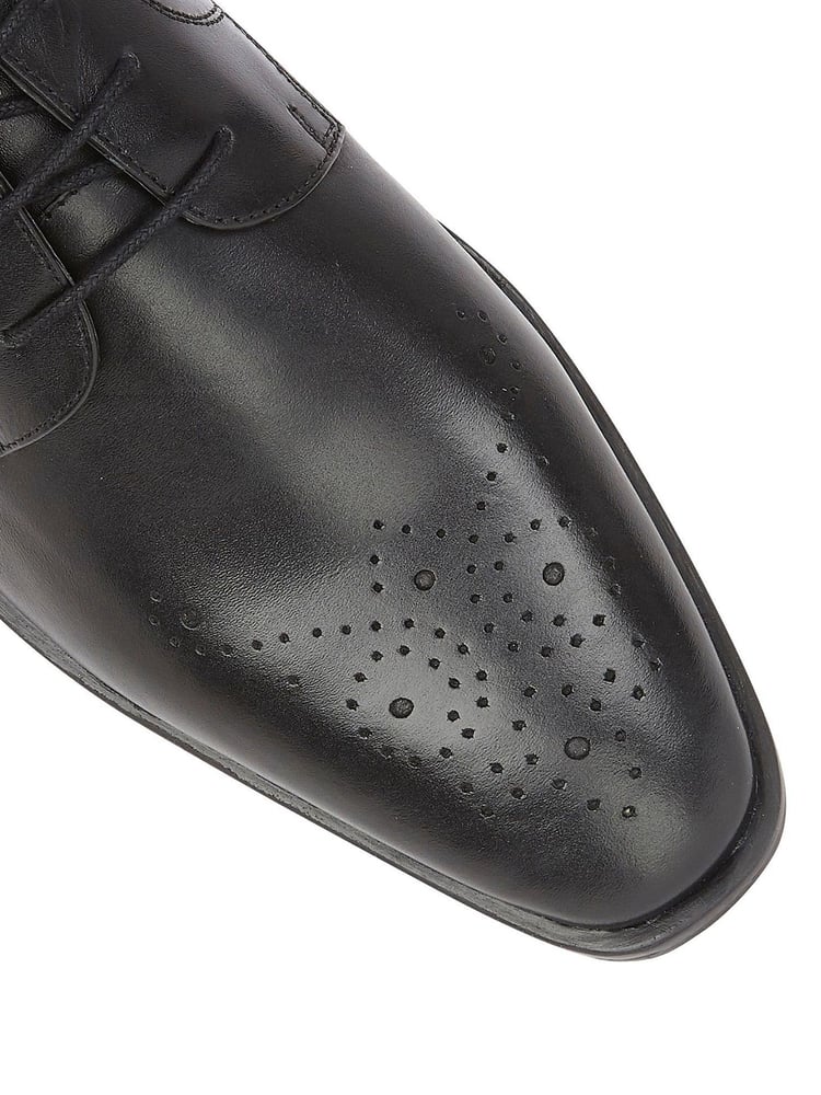 Lotus Black Olive Leather Derby Shoes - Image 4 of 4