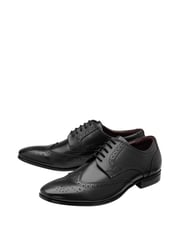 Lotus Jet Black Leather Lace-Up Brogues - Image 2 of 4