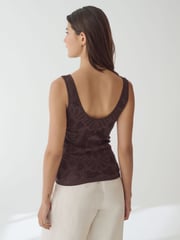 Burgundy Red Scoop Neck Lace Tank - Image 3 of 6