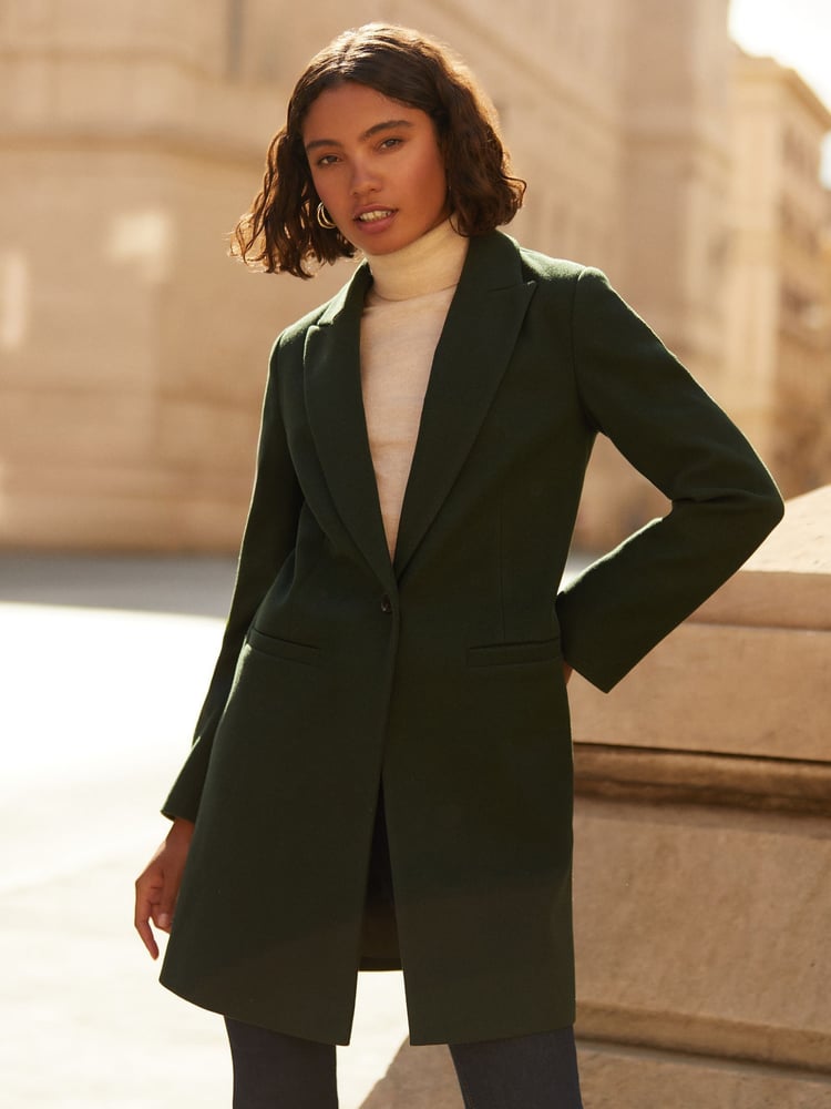 Friends Like These Khaki Green Tailored Single Button Coat - Image 1 of 4