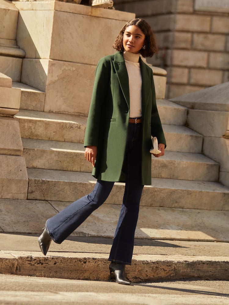 Friends Like These Khaki Green Tailored Single Button Coat - Image 2 of 4