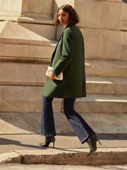 Friends Like These Khaki Green Tailored Single Button Coat - Image 4 of 4
