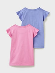 Crew Clothing Pink 100% Cotton Ric-Rac Trim T-Shirts 2 Pack - Image 2 of 5