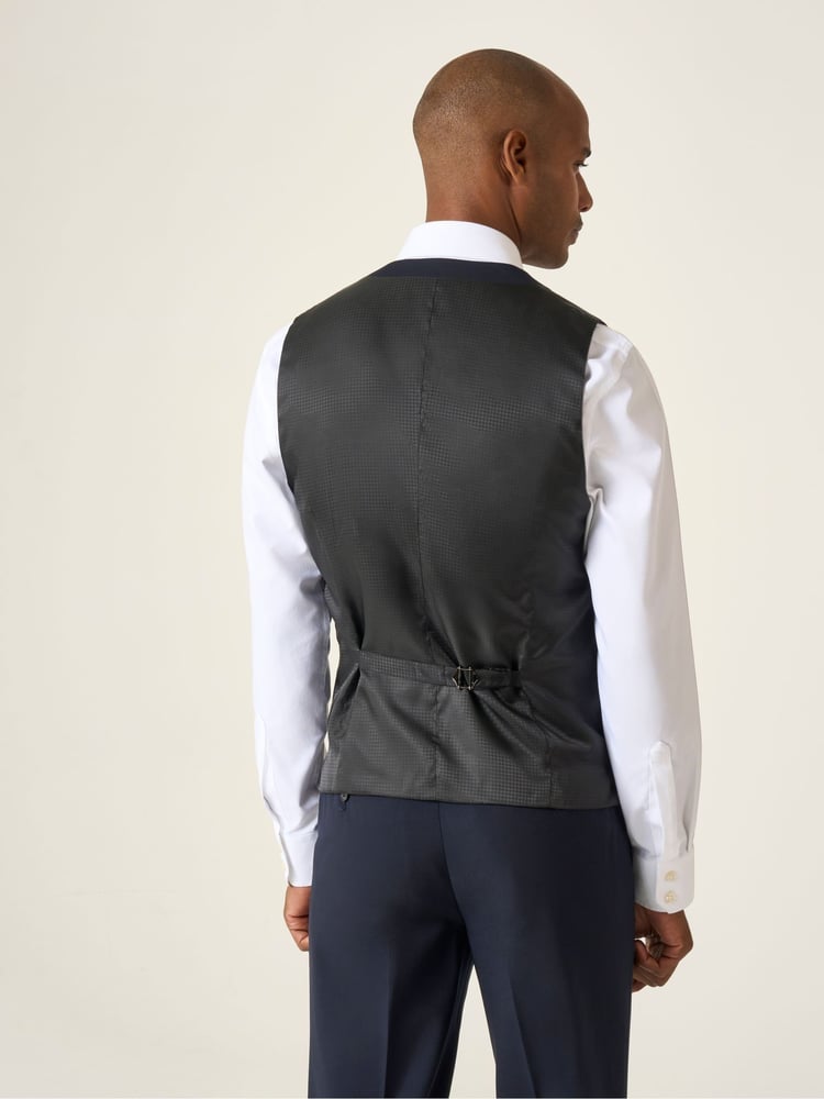 Skopes Navy Blue Single Breasted Wool Rich Darwin Suit Waistcoat - Image 2 of 4