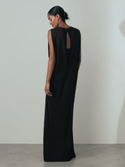 Reiss Black Lucia Corset Detail Jersey Maxi Dress - Image 5 of 6