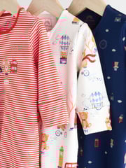 Red/Blue Baby Embroidered Sleepsuits 3 Pack (0mths-2yrs) - Image 6 of 11