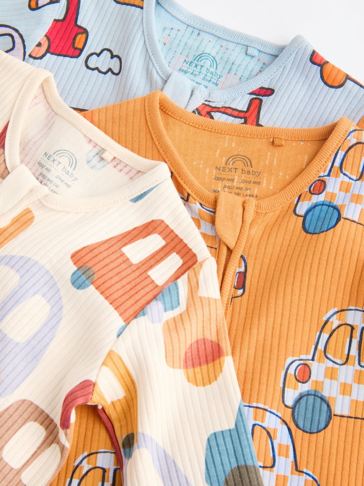 Bright Baby 2 Way Zip Sleepsuits 3 Pack (0mths-2yrs) - Image 12 of 12 Bright Baby 2 Way Zip Sleepsuits 3 Pack (0mths-2yrs) - Image 12 of 12