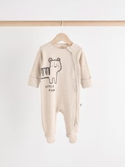 Monochrome Baby 2 Way Zip Sleepsuits 3 Pack (0mths-2yrs) - Image 2 of 13
