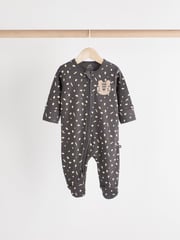 Monochrome Baby 2 Way Zip Sleepsuits 3 Pack (0mths-2yrs) - Image 4 of 13
